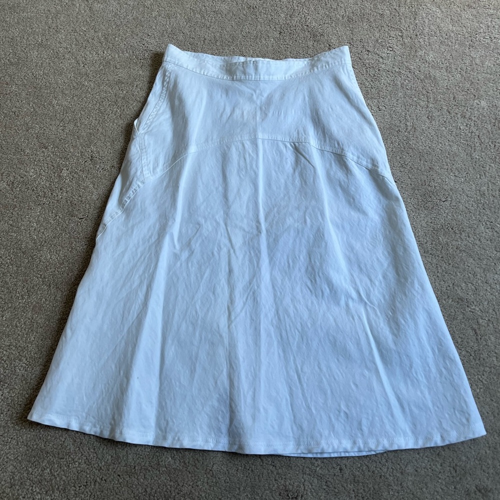 A.L.C. ALC White Linen Blend Snap Front Jayce Skirt Sz. 4 - Picture 4 of 6
